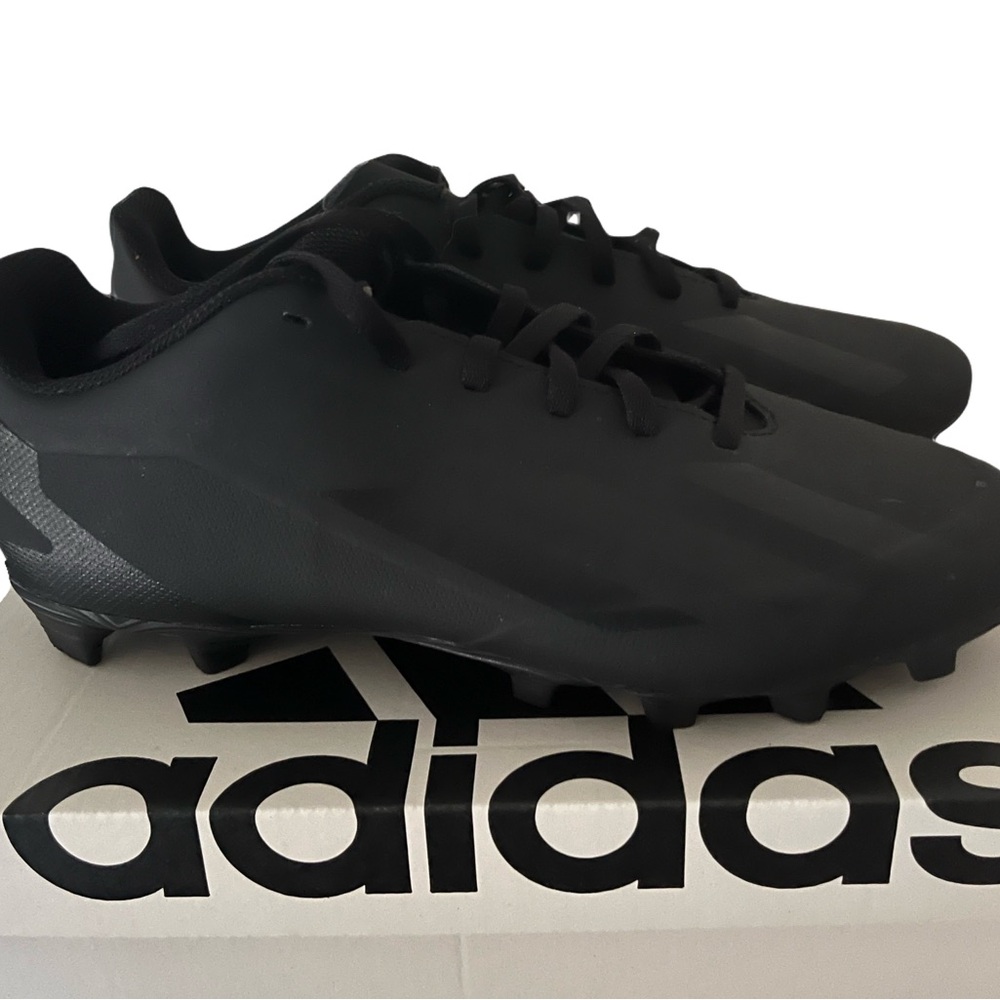 adidas Black Athletic Shoes with Synthetic Upper and Traction Cleats